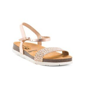 PLAKTON Rose Gold Made In Spain Leather Garden Sandals